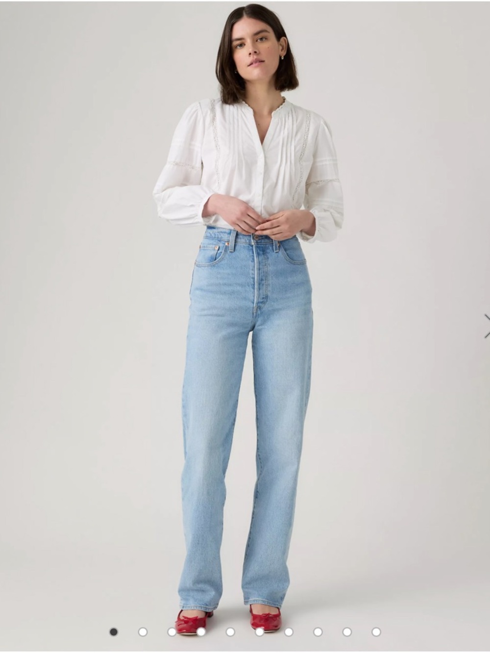 Levis Ribcage Straight High-Rise Light Wash Blue - Size 27